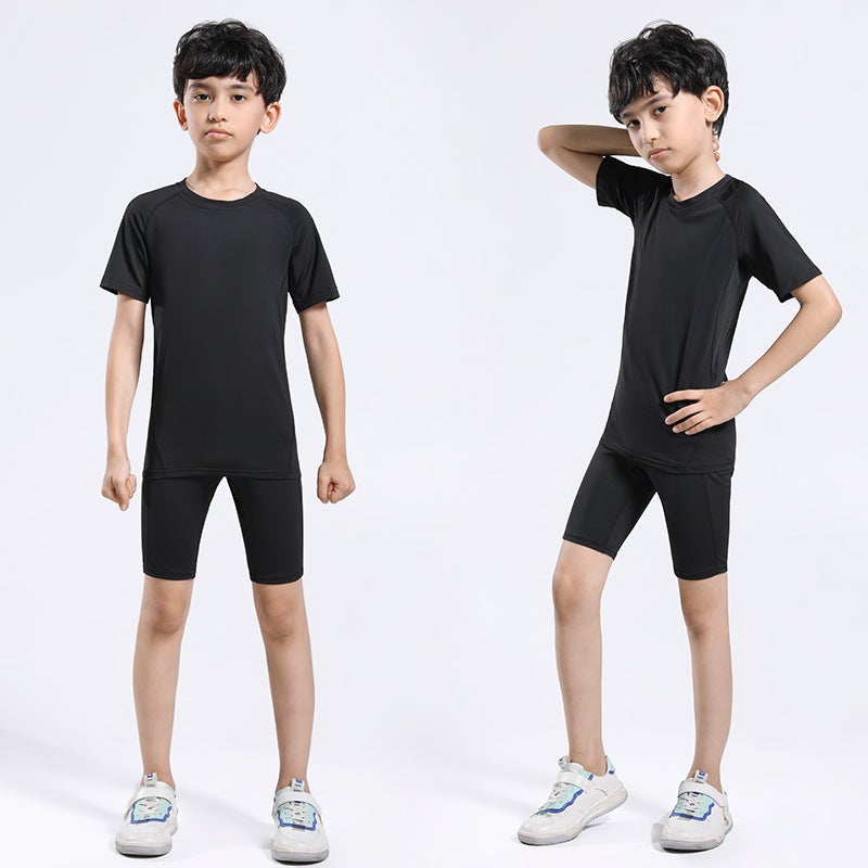 Summer Children'S Sports Tight Shorts Sports Quick-Drying Breathable Short-Sleeved Running Basketball Training Clothing For Boys And Girls - Image 3